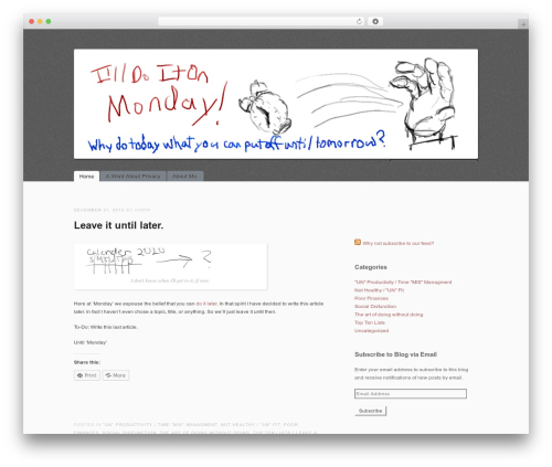 simpleX WordPress theme design - illdoitonmonday.net