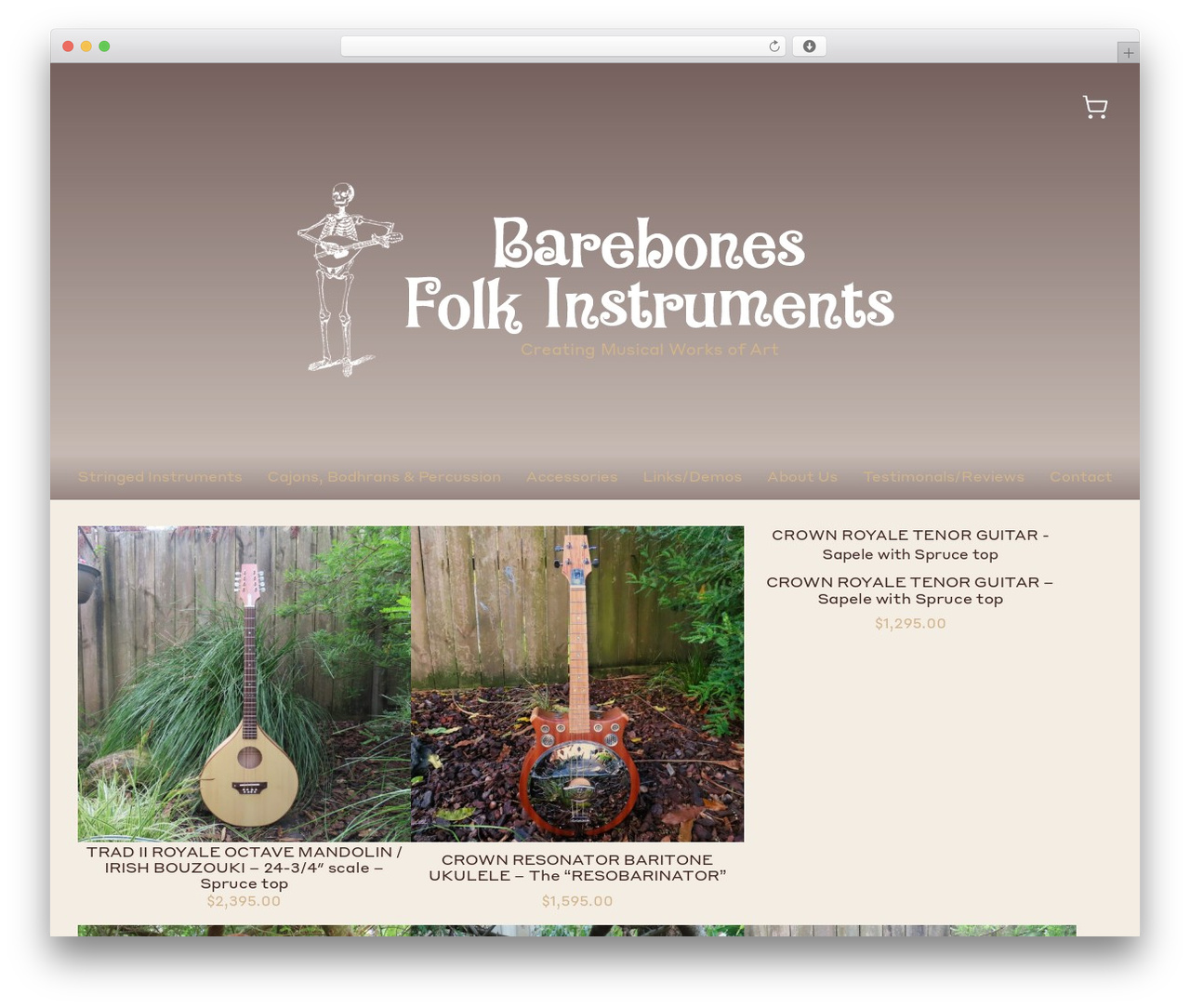 WordPress theme Barebones Theme - barebonesfolkinstruments.com