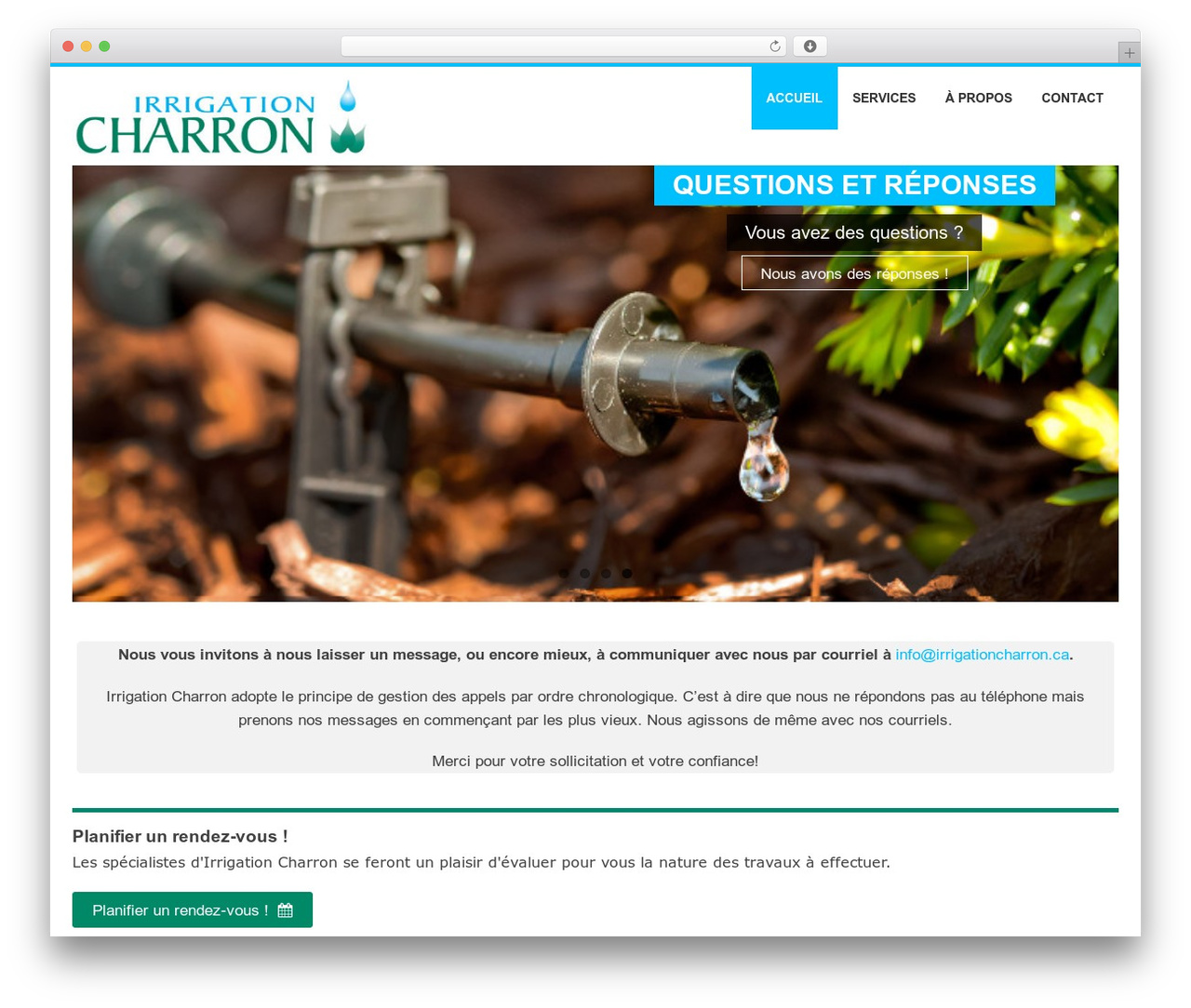 Evolution premium WordPress theme - irrigationcharron.ca