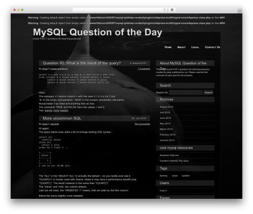 Clockwork theme WordPress - mysql-qotd.casperia.net