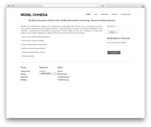 Specialist theme WordPress - monil.info