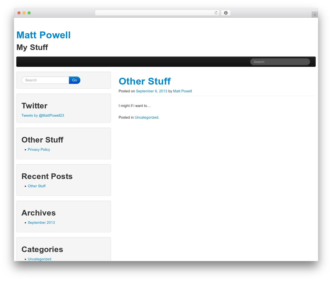The Bootstrap top WordPress theme - mpowell.co.uk