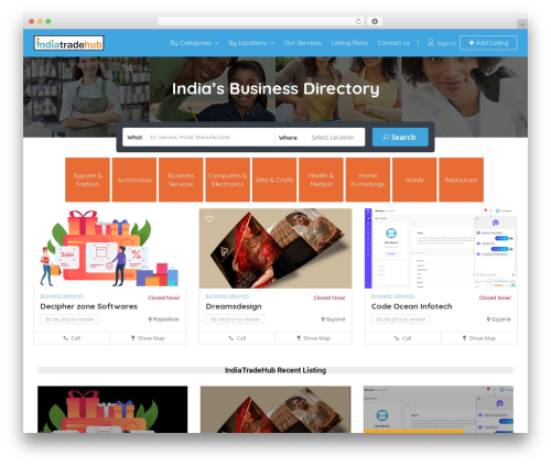 WordPress theme Listingpro - indiatradehub.com