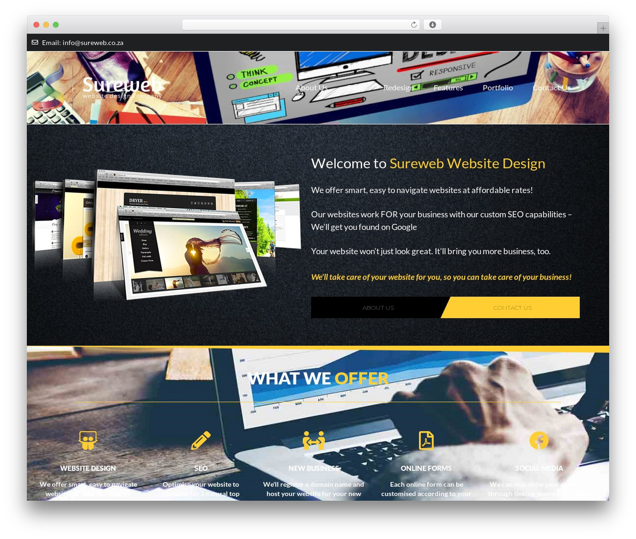 Customify WP theme - sureweb.co.za