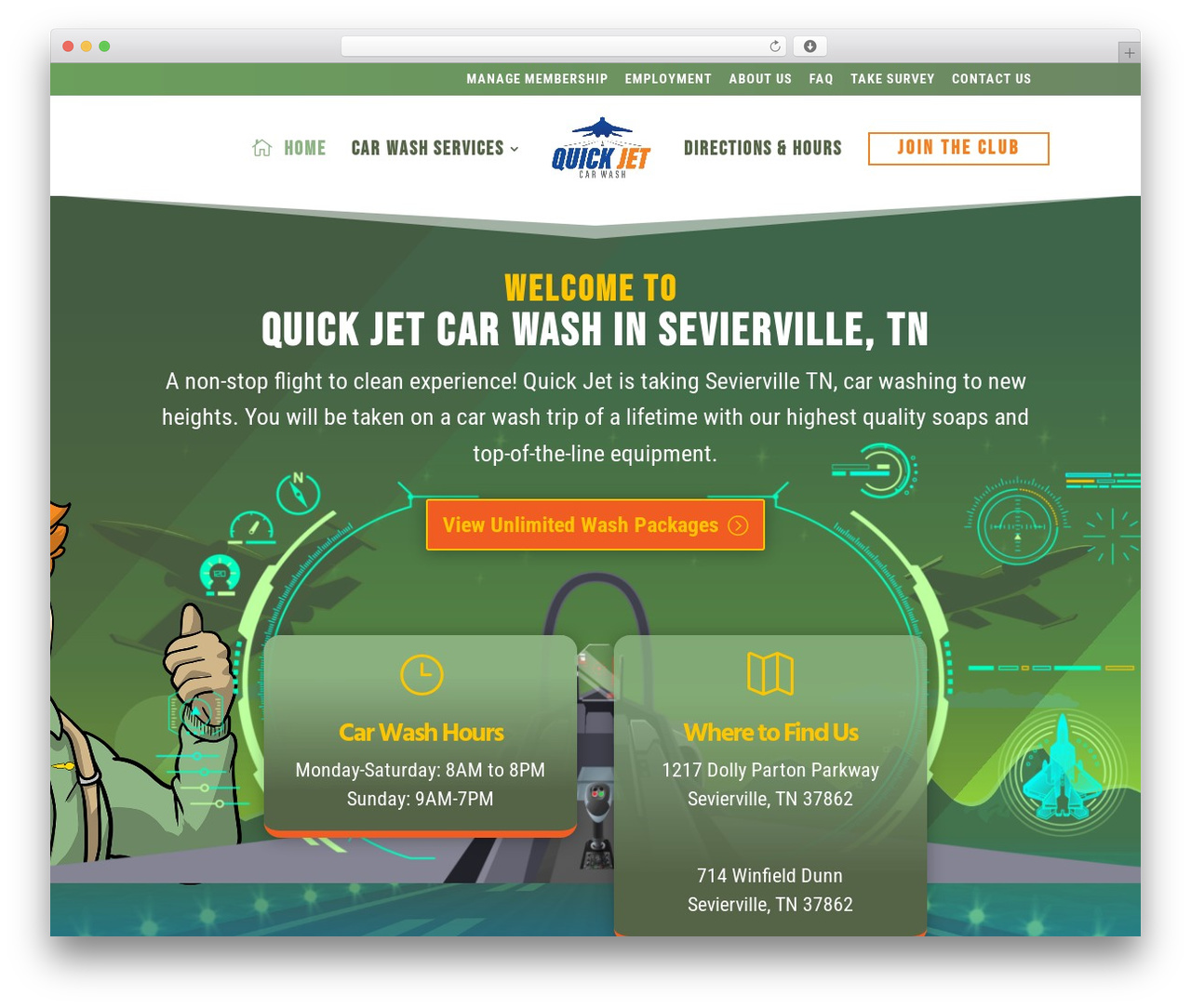 WordPress theme Divi - www.quickjetcarwash.com