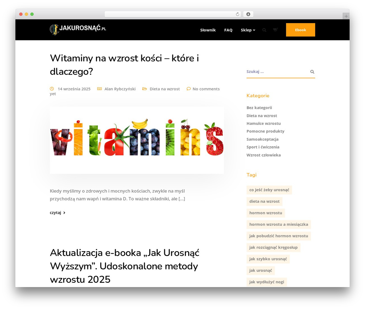 WordPress theme Ekko Child - jakurosnac.pl