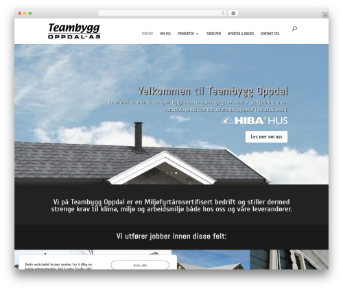 Theme WordPress Divi - teambygg-oppdal.no