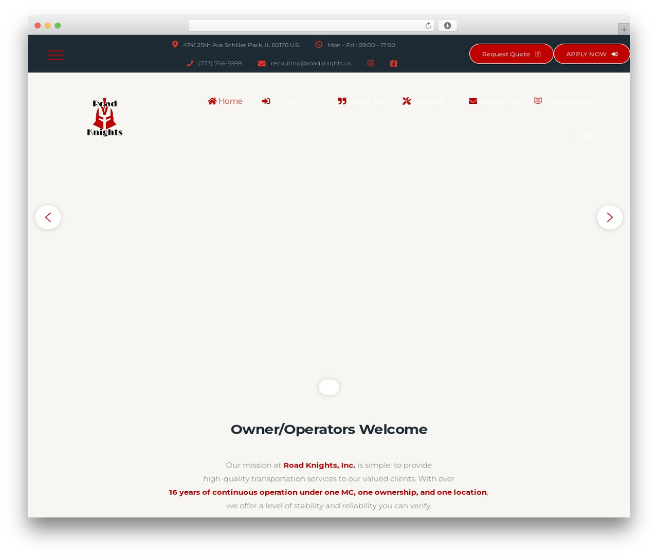 Translogic WordPress theme - roadknights.us