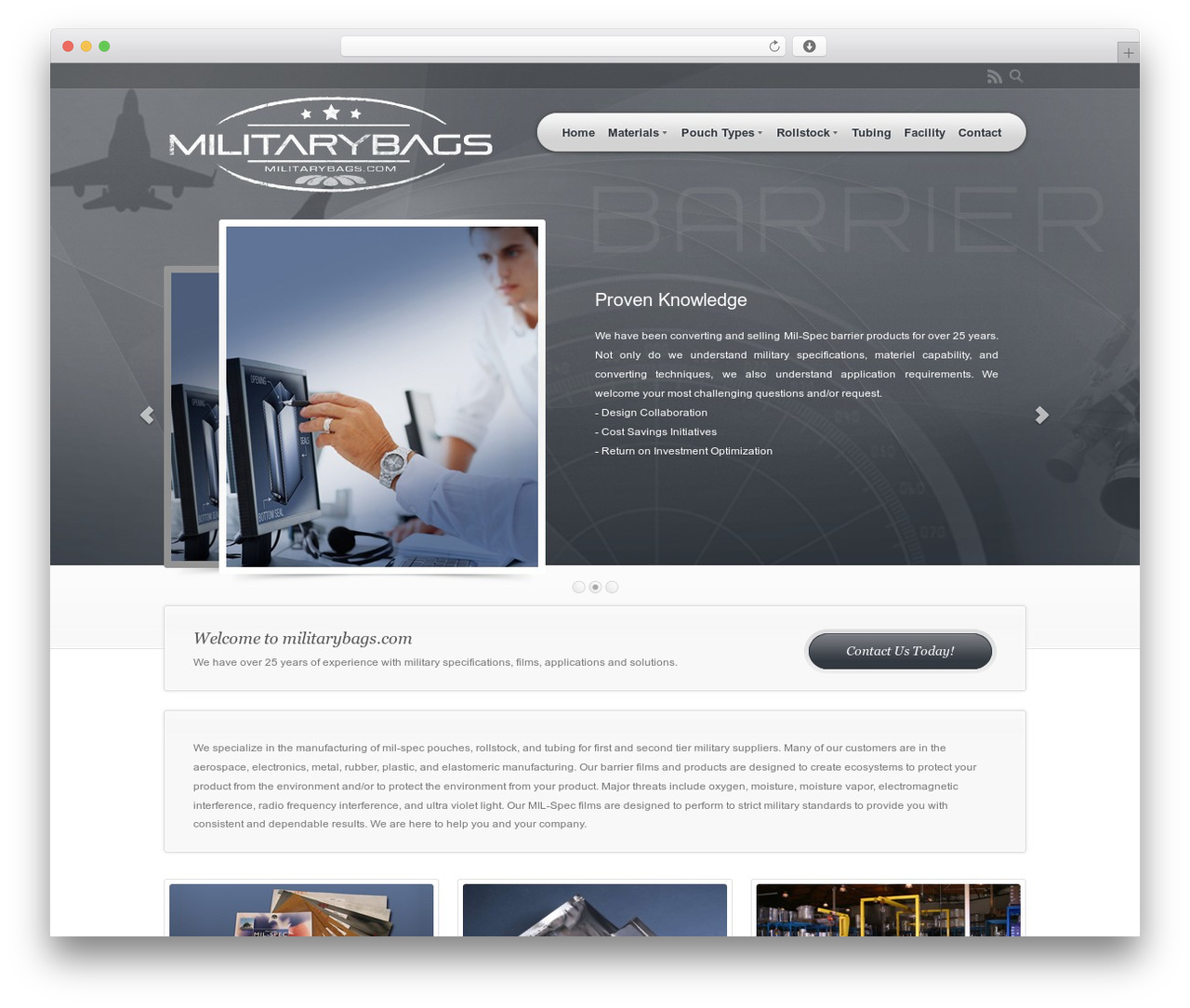 WordPress theme upScale - militarybags.com