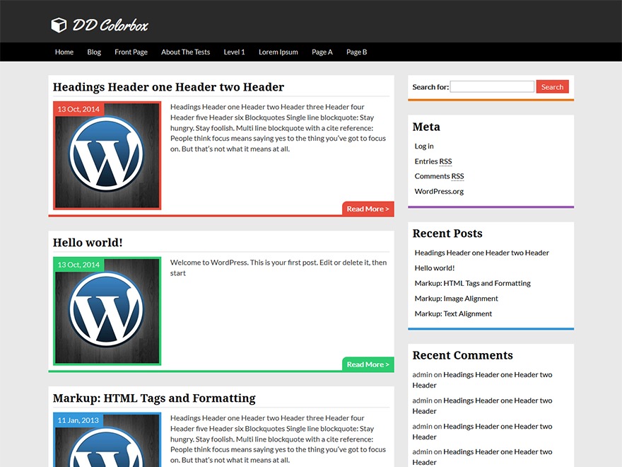 Colorbox template WordPress free
