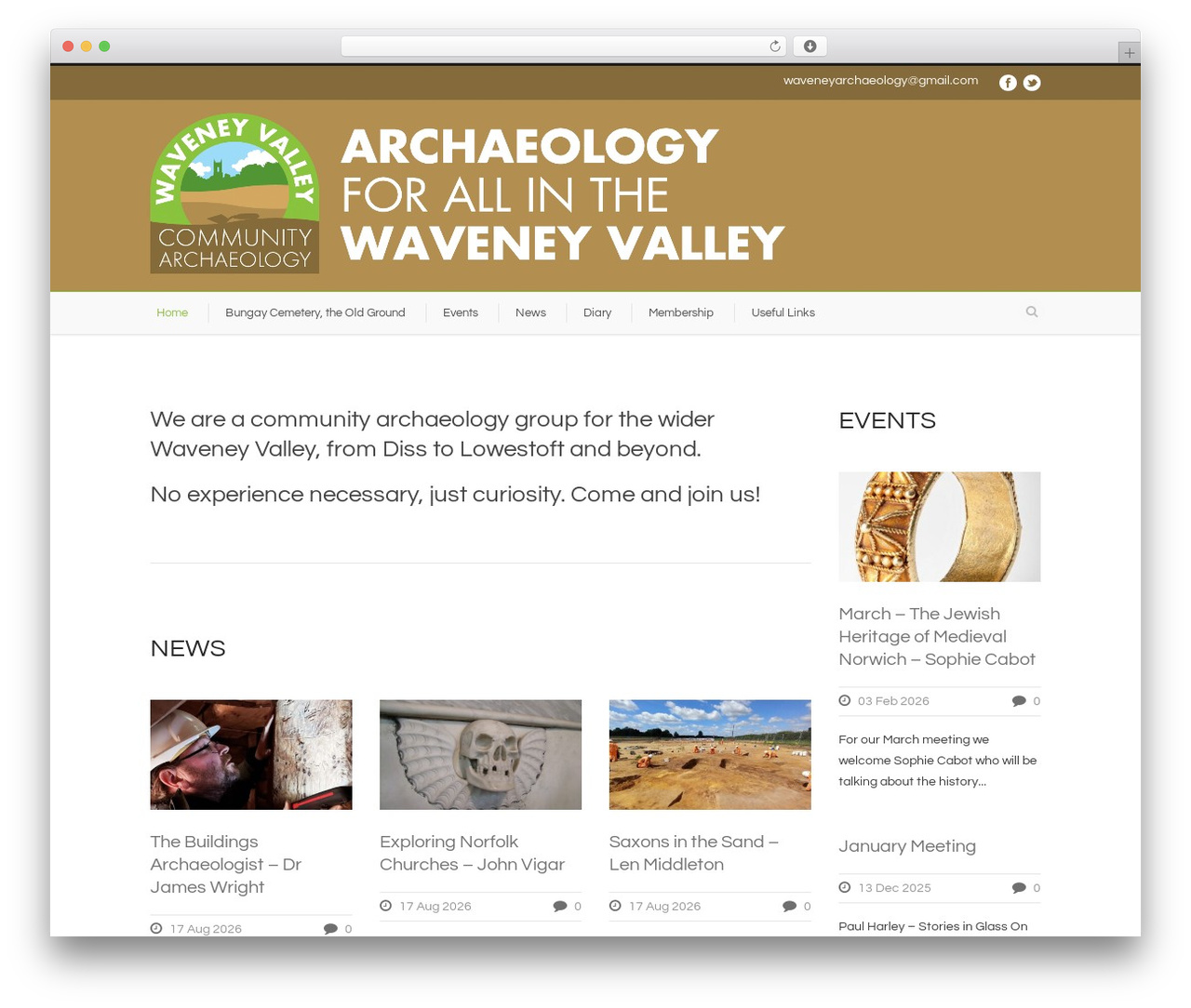 Flawless WordPress theme - waveneyarchaeology.org
