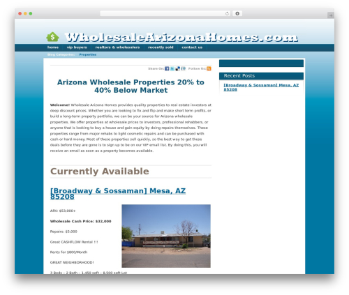 Leadtheme WordPress theme - wholesalearizonahomes.com
