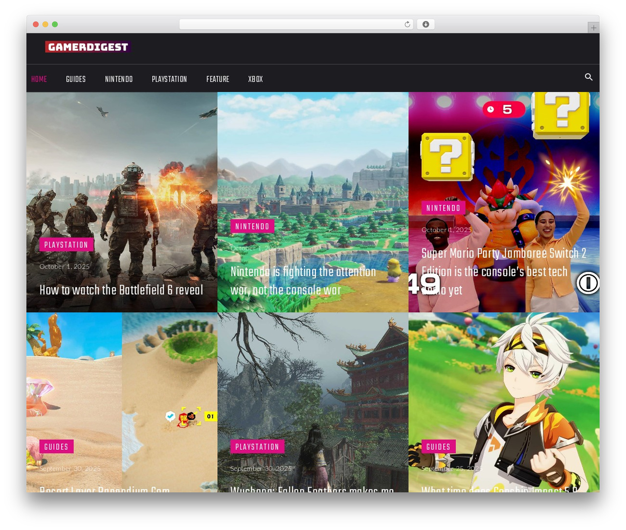 Techguide WordPress gaming theme - gamerdigest.org