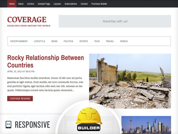 Theme WordPress Coverage - Custom