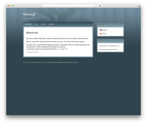 wpBurn Blue WordPress theme - waves.pl