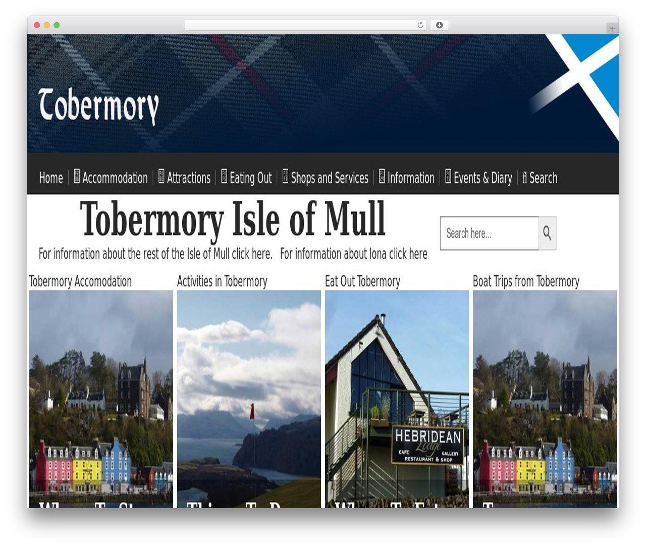 Explore Mull WordPress theme - tobermory.co.uk