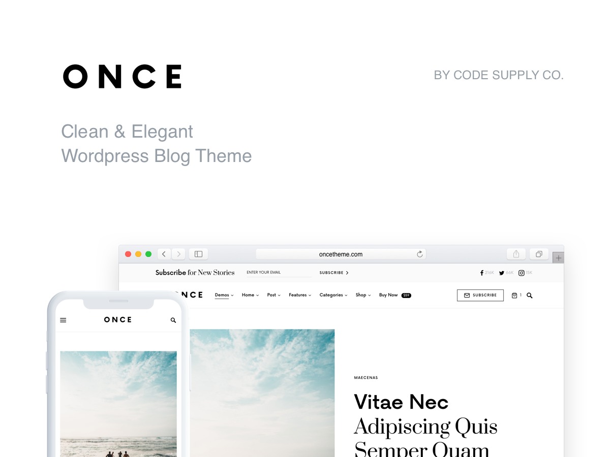 Once Child WordPress page template