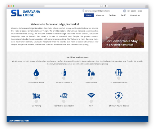 Bootstrap Basic WordPress hotel theme - saravanalodge.com