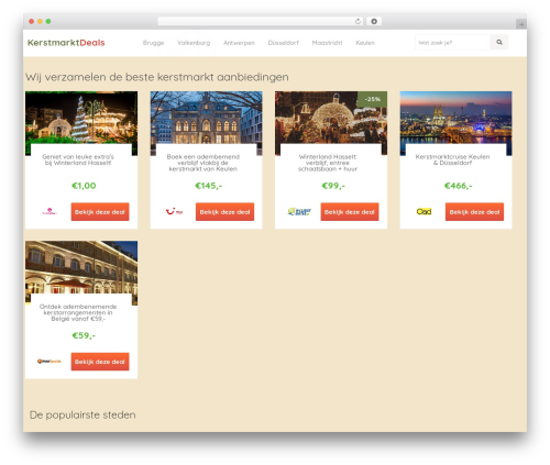 kortingvandedag WordPress theme - kerstmarktdeals.com
