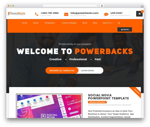 themebox WordPress theme - powerbacks.com
