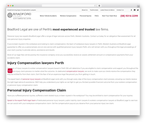 Ninja contact form WordPress plugin - bradfordlegal.com.au