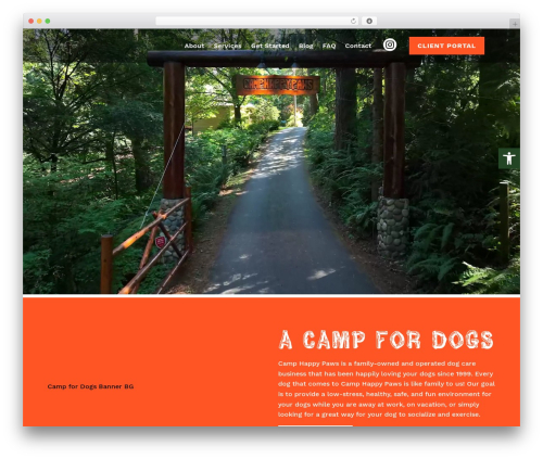 Divi WP theme - camphappypaws.com