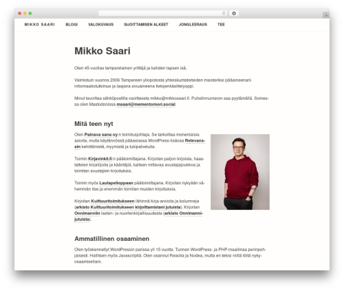 WordPress website theme Slightly - mikkosaari.fi