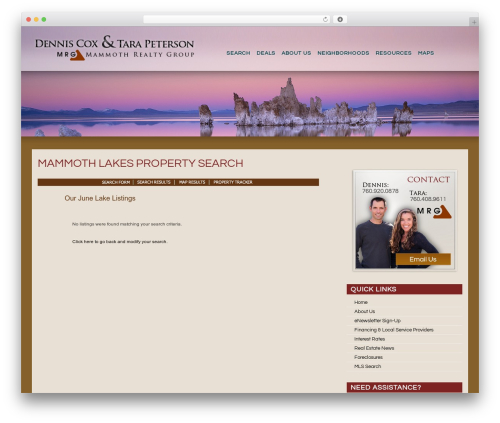 Dennis Cox & Tara Peterson WordPress real estate - mls.mammothrealtysearch.com/property-search/list/?searchid=5948648
