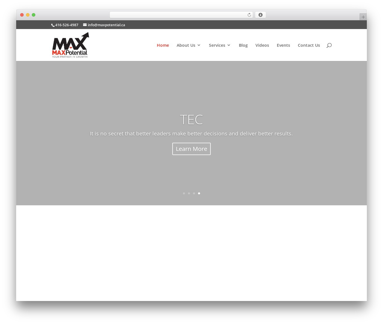 Divi theme WordPress - maxpotential.ca