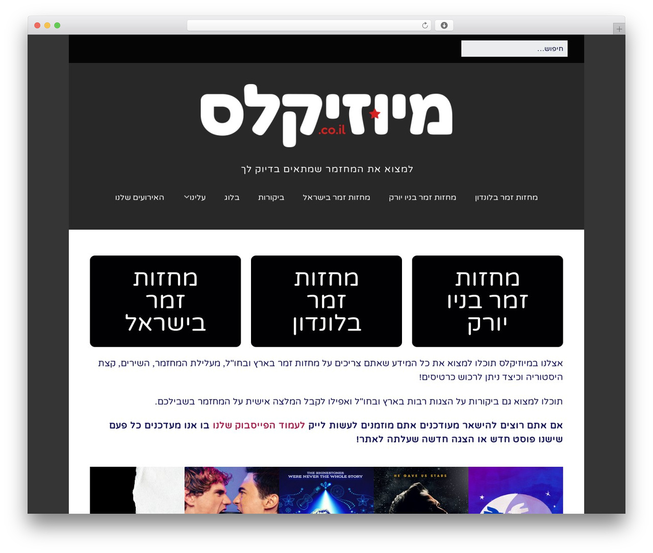 Make top WordPress theme - musicals.co.il