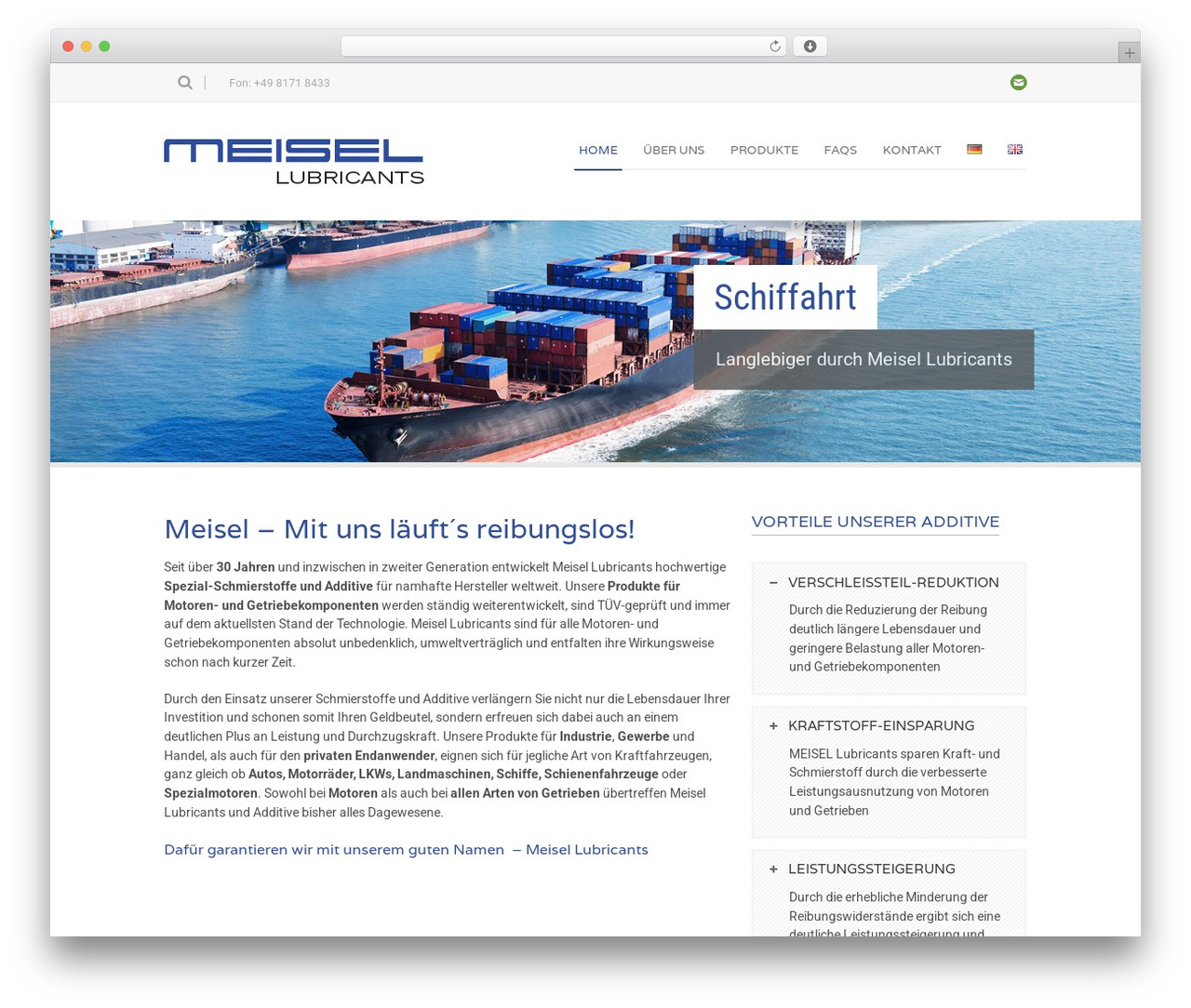 Maxima WordPress website theme - meisel-schmierstoffe.de/de/home