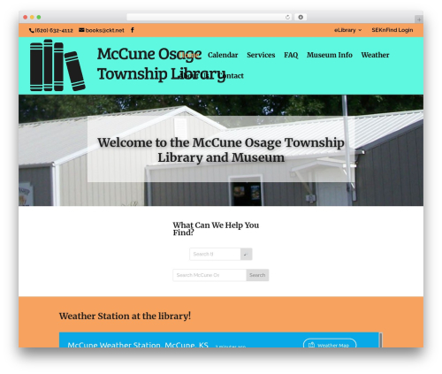 Divi WordPress theme - mccunelibrary.org