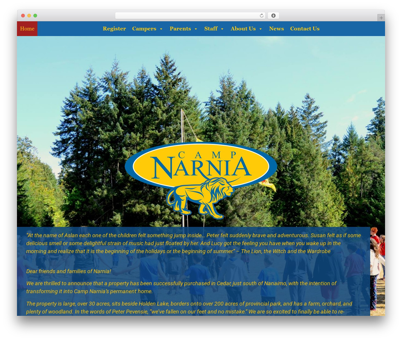 Hello Elementor WordPress theme design - campnarnia.com
