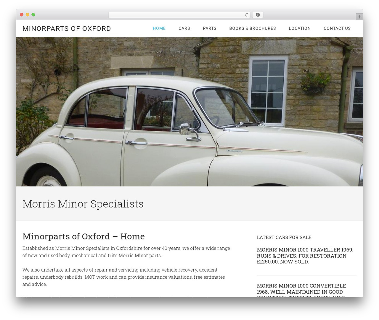 Minimum Pro WordPress theme - minorpartsofoxford.co.uk