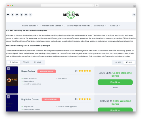 PokaTheme WordPress theme - betnspin.com