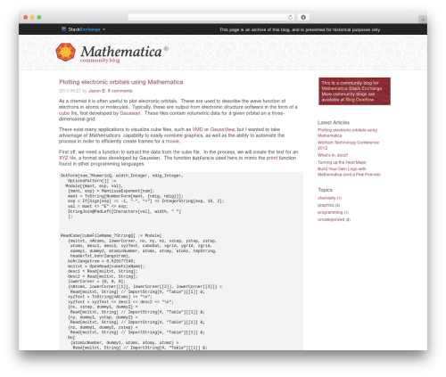 Stack Exchange theme WordPress - mathematica.blogoverflow.com