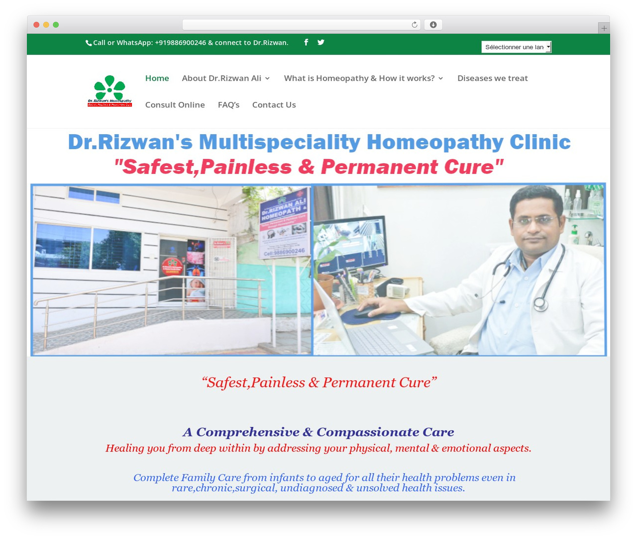 WordPress theme Divi - drrizwanhomeo.com