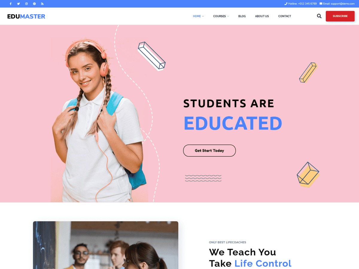 WordPress theme EduMaster by SuThemes
