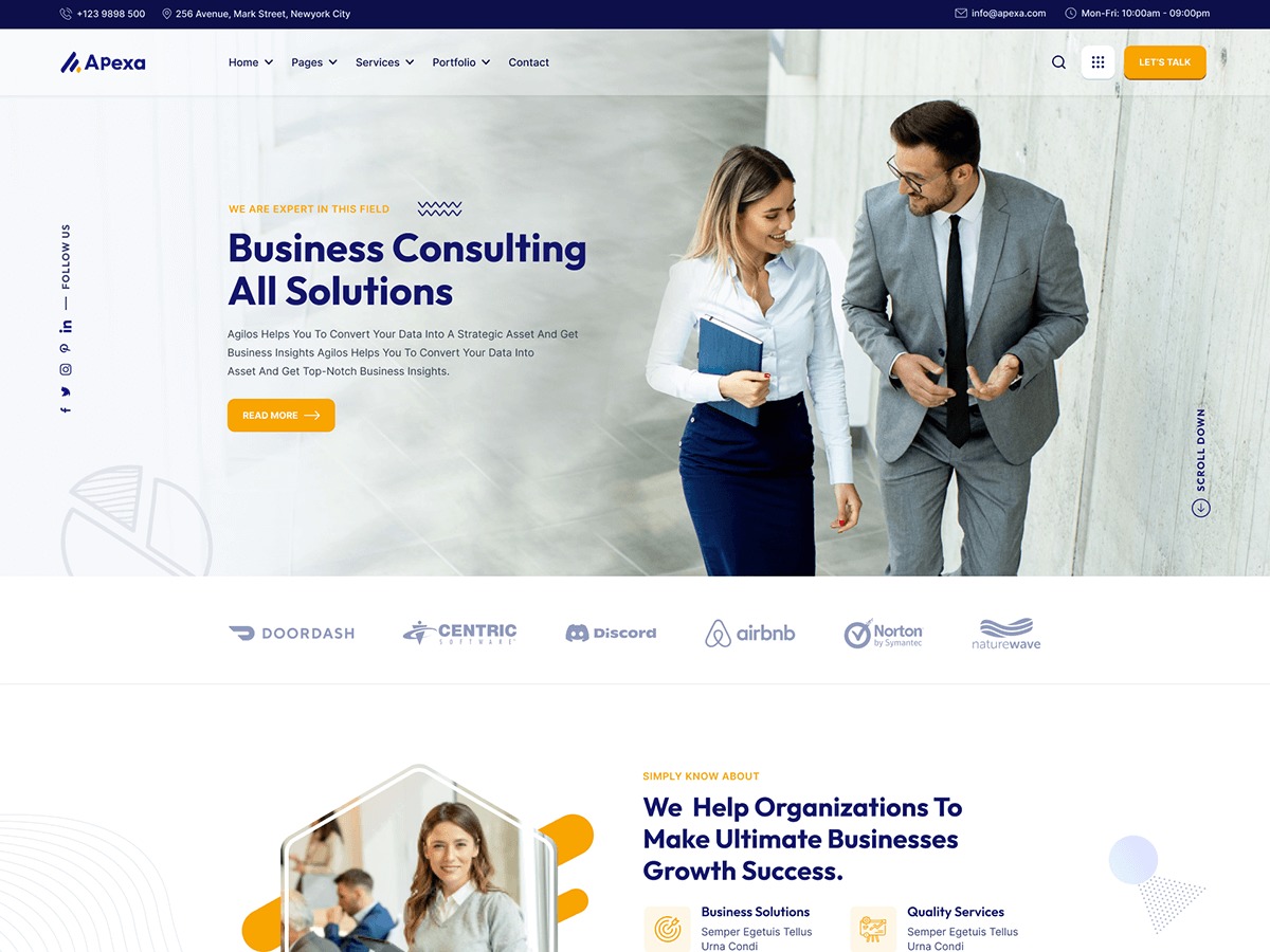 Apexa business WordPress theme