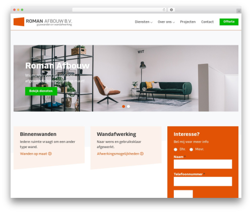 WordPress theme Pixel Example Theme - roman-afbouw.nl