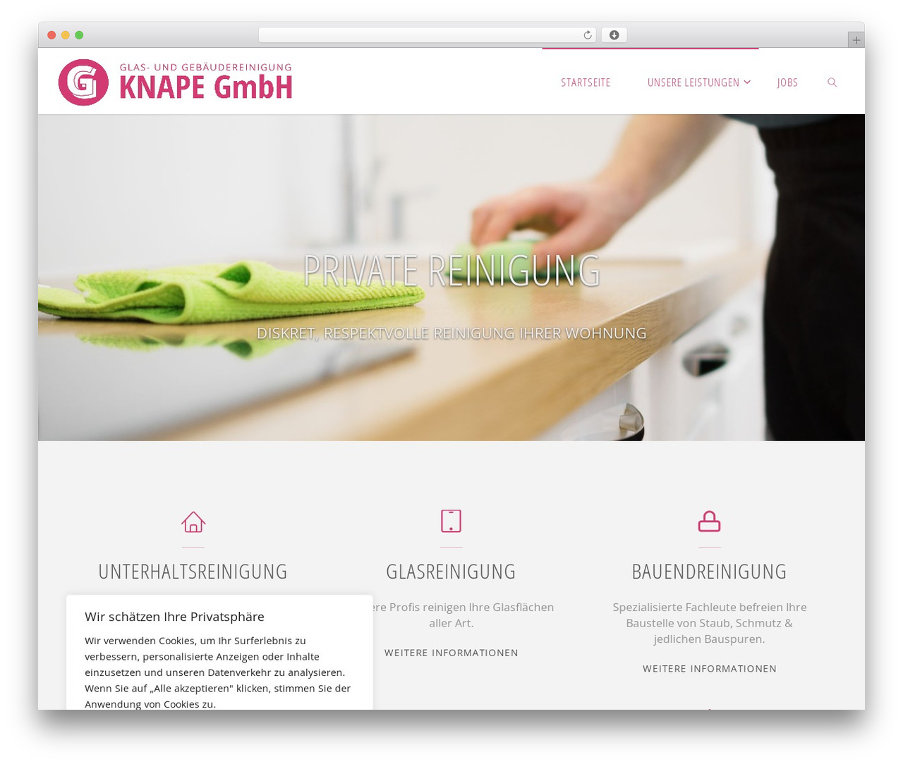 WordPress theme Fluida Plus - knape-gebaeudereinigung.de