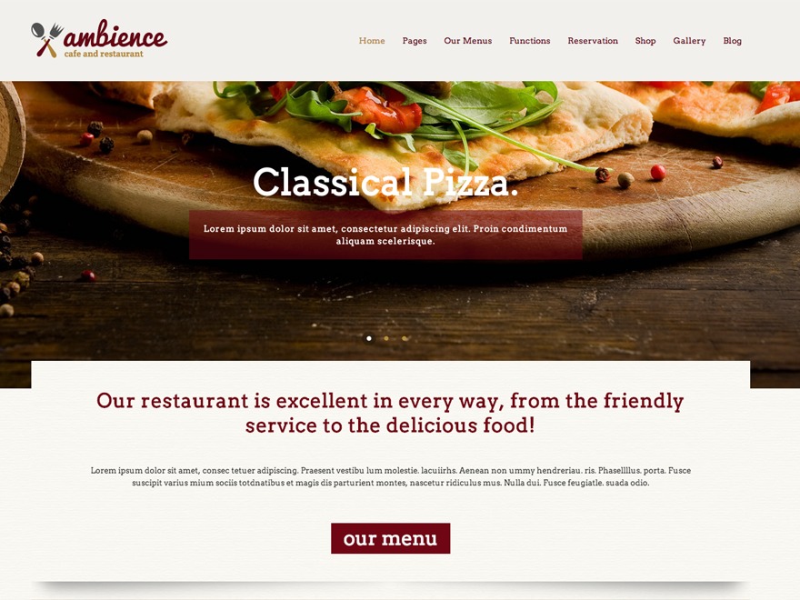 Ambience WordPress theme design Ambience WordPress theme design