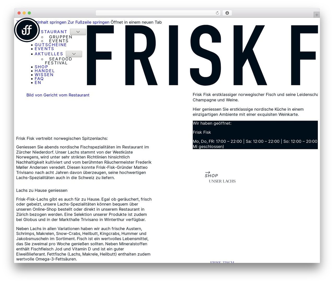 Bricks WordPress theme - friskfisk.ch