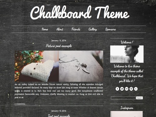 Chalkboard website shop