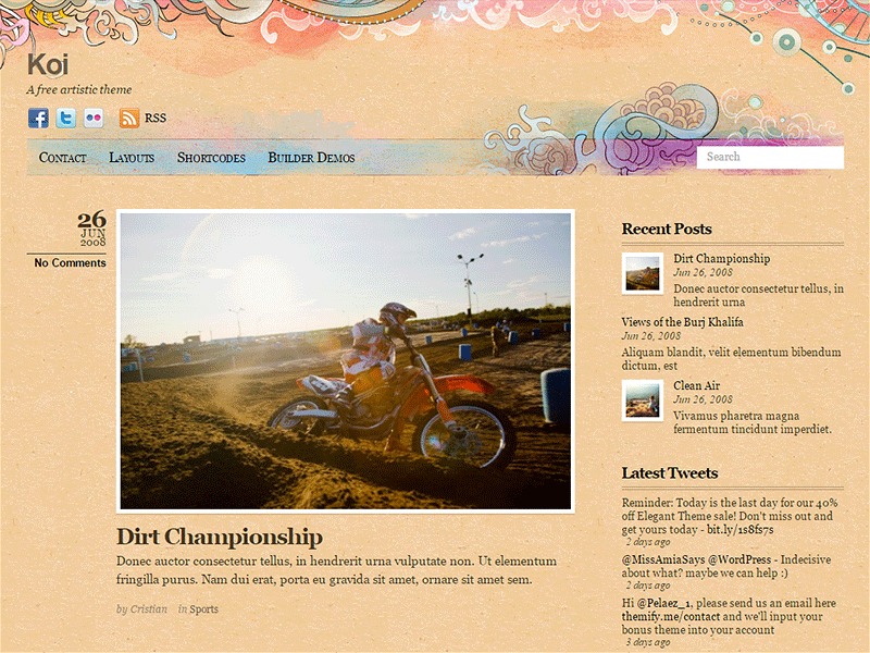 Themify Koi WordPress theme design