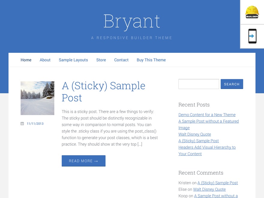WordPress theme Bryant - Custom