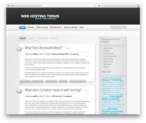 WordPress website theme AskIt - webhostingterms.com