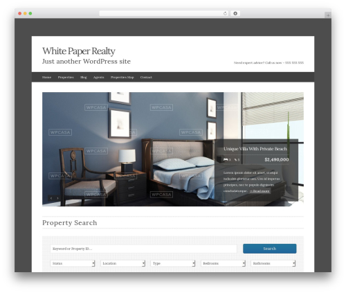 wpCasa WordPress theme - whitepaperrealty.com