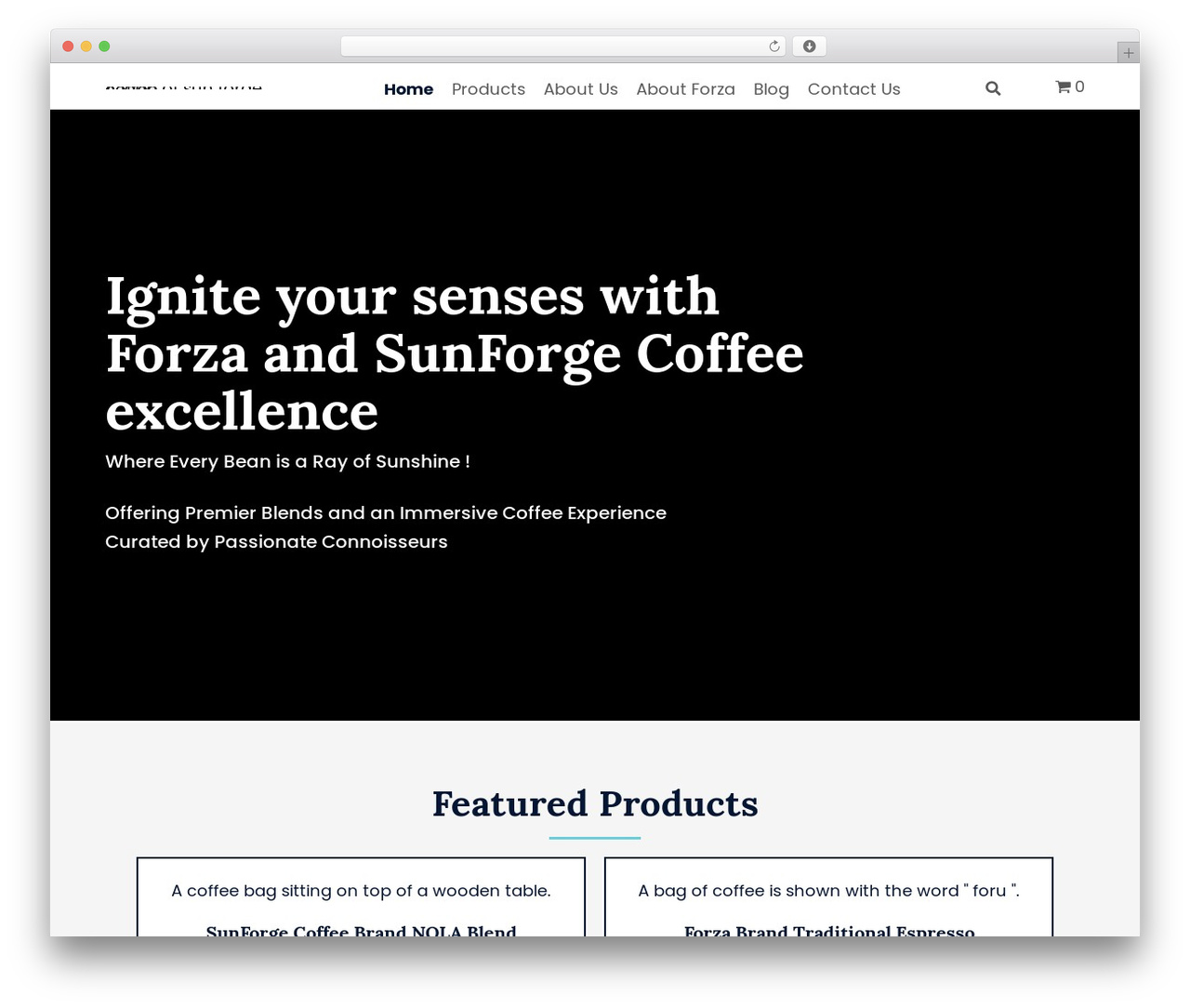 Beaver Builder Theme WordPress store theme - sunforgecoffee.com