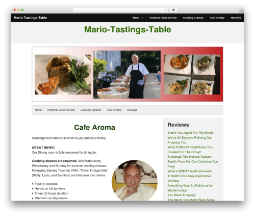 Spine top WordPress theme - mario-tastings-table.com